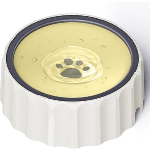 Dog Small Animals Water Bowl No Spill 70oz/2L Large Capacity Dispenser Non Slip No Splash Small Animals Bowl Pet Slow Feeder No Drip Dog Water Bowl on Vehicle for Dogs and Cats - Beige