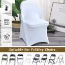 50 Pcs White Folding Chair Cover Washable Removable Universal Fitted Chair Cover Protector for Wedding Party Banquet Holidays Celebration Decoration Chair Covers
