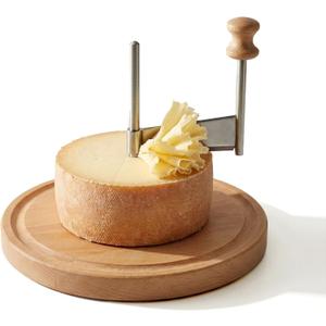 Cheese Curler, Cheese Curler Wheel for i.a. Tte de Moine and Chocolate, Sharp Blade, Wood Base, Suitable for Restaurants, Cafes, and Dessert Shops, Home