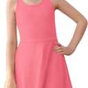 Haloumoning Girls Sleeveless Tennis Dress Kids Racerback Golf Dress School Sports Dresses Outfit with Shorts Pockets, Size: 11-12 Years