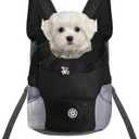 Adjustable Pet Dog Carrier Backpack,Ventilated Breathable Pet Carrier for Small Dogs Cats,Cat Carrier Backpack with Safety Belt for Travel Hiking Outdoor,Max 14 lbs,Black