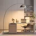 Dujunlinghang Silvery Chrome Large Arc Floor lamp, 20W Remote Control Bulb