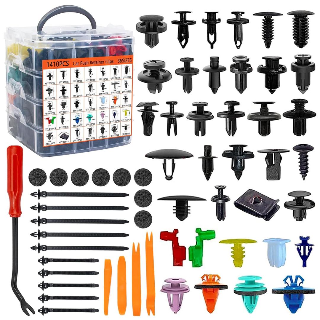 1725 Pcs Bumper Clips Car Retainer Clips & Auto Fasteners Assortment Plastic Push Rivets Fender Clips - 35 Most Popular Sizes Door Trim Panel Clip Set for Toyota GM Ford Honda Chevy