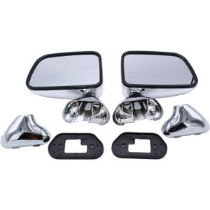A Pair of Door Mirrors Chrome Manual Side View Mirrors Set For 87-88 Toyota Pickup Truck 4 Runner