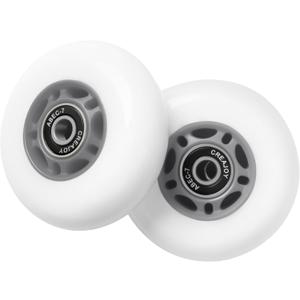 RipStik Caster board Replacement Wheels, 76mm with Bearing, Set of 2 (Silver)
