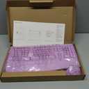 MEETION Ergonomic Wireless Keyboard and Mouse, Curved Keyboard with Vertical Mouse, Split Ergo Keyboard with Wrist Rest, Natural Typing Rechargeable Full Size, Windows/Mac/PC/Laptop, Purple