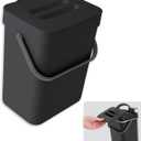 Household Wall Mounted Kitchen Trash Can, Hanging Trash Can with Lid, Kitchen Compost Bin, Multifunctional, Suitable for Bathroom/Bedroom/Office (Black, 3 Liters/0.8 Gallol)