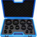 VEHIRETL 13pcs Grooved Lock Nut Socket Set with Internal Teeth, Spindle Nuts Socket Kit Ball Joints Axle Locknut Remove Install Locking Hub Socket for KM KML HM HML HMLL Groove Nut with 1/2'' KM0-KM12