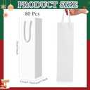 Fulmoon 80 Pack Wine Gift Bag Bulk Wine Bottle Paper Gift Bags Reusable Handbags Liquor Bottle Handbags with Handles for Shopping Wedding Party Birthday 3.7 x 3.5 x 14 Inch (White)