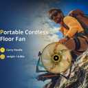 Orison 12" Portable Battery Operated Floor Fan, High-Velocity Floor Fan,Cordless Fan for Camping, Travel, Tents, Hurricanes, and Home Use