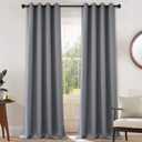 Yakamok Gray Blackout Curtains Room Darkening Thermal Insulated with Grommet Window Curtain for Bedroom, 52Wx108L inch, Grey, 2 Panels