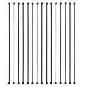 15 Pack Iron Balusters Square Hollow Stair Spindles 1/2" Metal Balusters with Iron Baluster Swivel Shoes for Staircase