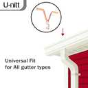 U-nitt Gutter Clip for Rain Chain Installation DIY | Gutter Adapter for Roof Downspout Chain | Water Collection | Copper Plated 4 PK, Heavy Metal, 6 X 5 inches, Adjustable, Fits 2 in Gutter Hole