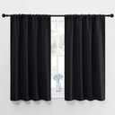 NICETOWN Black Out Short Curtain Panels for Kitchen  Energy Smart Decoration Thermal Insulating Blackout Drapes/Draperies for Bathroom Small Window (2 Panels,42 in x 45 in (W x L))