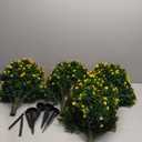 Yunlly 4 Pcs Artificial Boxwood Topiary Ball Tree 27 Inch Outdoor Boxwood Balls with Flower Faux Bush, UV Resistance Fake Shrub Plant with Spike for Garden Porch Patio Decor (Yellow)