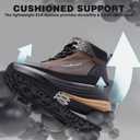 Men's Orthopedic Wide Waterproof Hiking Boots: Comfortable Plantar Fasciitis Arch Support Diabetic Foot Pain Relief Trail Sneakers, Backpacking Travel Gowalk Training Walking Shoes Brown Size 10.5