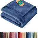 Ultra Soft Fleece Blanket Throw Size - Flannel Fleece Luxury Throw Blanket - Lightweight for Couch Bed Chair - Thick, Warm & Breathable - All Season Cozy Anti-Static Microplush Bedding, Washed Blue