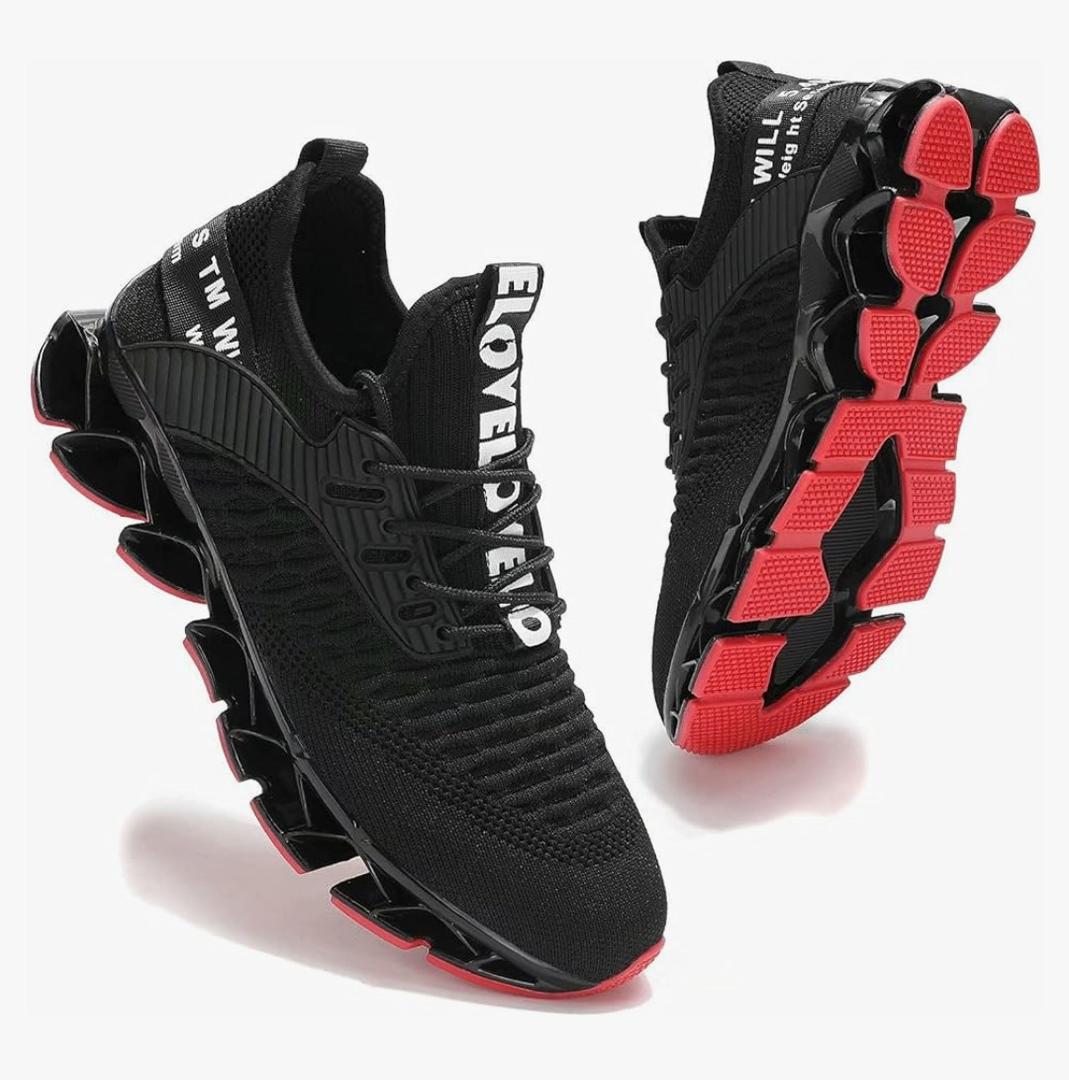 Kundork Womens Running Shoes Blade Tennis Walking Fashion Sneakers Breathable Non Slip Gym Sports Work Trainers 45