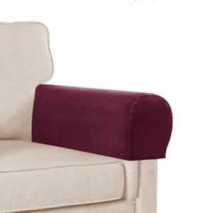 L.VICTEX Sofa Armrest Covers, 2 Pack, Deep Teal Velvet Plush Fabric, Furniture Accessories for Sofa, Recliner, Chair, Stretch, Durable, Velcro, Machine Wash