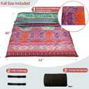 MAXYOYO Bohemian Retro Mattress Boho Floral Japanese Futon Mattress Tatami Floor Mat Foldable Portable Camping, Sleeping Pad, Lounger Couch Bed Full Size