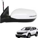 Side Mirror Car Door Mirror Fits for HONDA CRV 2017-2022 Left Driver Side | Power Adjustable Glass |Signal |Heated |Blind Sport Monitor | Paint to Match |HO1320318 | White (LH)