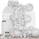 PartyWoo Grey Balloons 140pcs Different Sizes Pack of 18 12 10 5 Inch Light Pastel Pale Gray Latex Balloon Arch Kit Garland for Baby Shower Graduation Wedding Birthday Party Decorations Gray-Y76