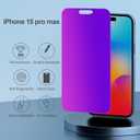 PDDKISS Compatible for iPhone 15 Pro Max Privacy Screen Protector Tempered Glass 6.7 Inch, Purple Gradient Anti Spy Anti Blue Light HD Easy Installation