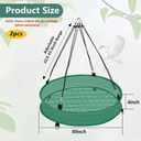 2Pcs Bird Seed Catcher Tray for Hanging Bird Feeder Platform, 4" Deep Birdseed Hoop for Hummingbird Feeders Bee Feeder Outdoor Garden Accessories (Green, 30inch)