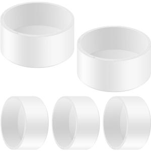 5 Packs 4 Inch PVC Pipe End Cap, White