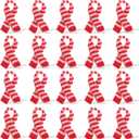Healifty 20pcs Christmas Mini Scarfs: 7.860.19Inch Tiny Snowman Scarves for DIY Crafts - Xmas Wine Bottle Hanging Ornaments Decor in White & Red