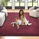 Baby Play Mat for Floor Nursery Muscle Mat Area Rug Playroom Rug 79"x138" Elastic Foam 1.3" Thick Crawling Mat for Babies,Toddlers, Infants (Burgundy)