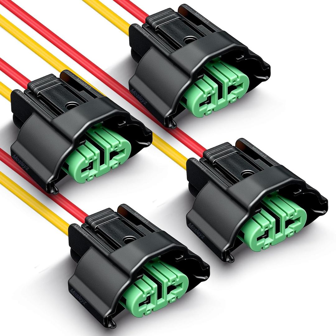H8 H9 H11 880 881 Female Adapter Pigtail Connector Replace OEM Headlight Fog Light Wiring Harness Retrofit for Toyota GMC Chevy Honda Jeep Ford Dodge Bulb LED Headlamp Universal Fit (Pack of 4)