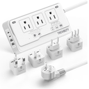 2000W Voltage Converter US to Europe for Hair Dryer, 220V to 110V Converter for European Travel with 3 AC 2 USBC 2 USBA Ports, European Travel Plug Adapter with Type C/G/I/L (White)