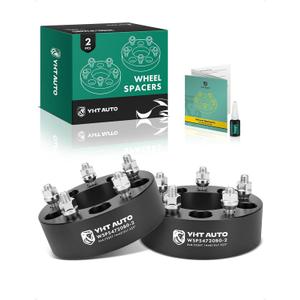 YHTAUTO 5x4.75 Wheel Spacers 2 Inch Fits Chevrolet, GMC, Cadillac, Pontiac Models, Camaro, Corvette, Blazer, Jimmy, XLR, Forged Tire Spacers w/ M12x1.5 87.1mm Center Bore, Not Hubcentric, 2Pcs, Black