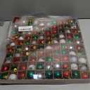 100 Pcs Mini Christmas Ball Ornaments Set, 1.18'' Red Green and White Small Shatterproof Xmas Tree Ornament Hanging Ball Bulk Decorations for Holiday Party, Wreath, Garland, Winter Decor