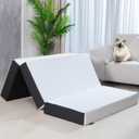 Tri-Fold Memory Foam Mattress, 6 inch Twin Tri-Folding Memory Form Mattress, Collapsible and Washable Cover, Travel and Guest Mat,75"x38"x6"