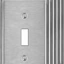 BESTTEN 1-Gang Toggle Metal Wall Plate with hite or Clear Plastic Film, Corrosion-Resistant Stainless Steel Switch Cover, Industrial Grade Stainless Steel, Standard Size, Brushed Finish, 5 Pack