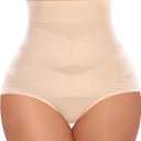 Werena Tummy Control Shapewear Panties for Women High Waisted Body Shaper Slimming Shapewear Underwear Girdle Panty (Medium, Beige-smooth Fabric)