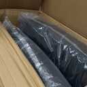 Criss Cross Chair with Wheels, Thick Padded Leather Cross Legged Office Desk Chair with Pocket Spring Cushion, Dual-Purpose Base, Wide Adjustable Computer Home Office Vanity Chair, Black