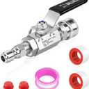 Boltigen 5000 PSI High Pressure Washer Ball Valve Kit, 3/8" Quick Connect Shut Off Ball Valve for Power Washer Hose, Stainless Steel