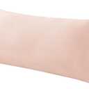 WhatsBedding Body Pillow Cover Cooling Fabric, Long Pillowcase Breathable & Skin-Friendly, Zipper Closure - Pink (20x54 inch)