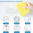 Drywall Repair Kit,Drywall Hole Patch Repair Kit to Fix Wall Surface Holes and Creak Damage with White Repair Putty 17OZ,8PCS Aluminum Repair Patchs,Scraper,Sanding Pad Fill Quick and Easy Solution (19-in-1 SET (2 Cans of Spackle))