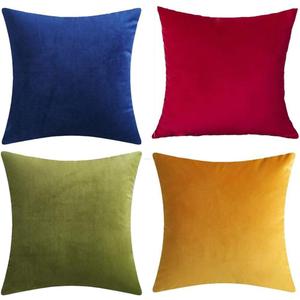 Andreannie Pack of 4 Gold Velvet Cozy Decorative Throw Pillow Covers 18x18 Soft Cushion Case for Couch Sofa Bed (Mixed 4 Pcs, 18" x 18" (Pack of 4))