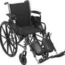 Drive Medical Cruiser III Light Weight Wheelchair with Flip Back Removable Arms, Desk Arms, Elevating Leg Rests, 18'' Seat
