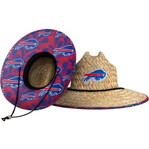 NFL Team Logo Americana Floral Lifeguard Beach Straw Sun Hat (M)