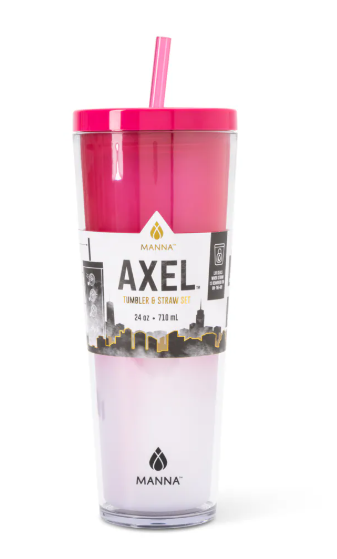 Manna Axel Tumbler Plastic 24oz Pink
