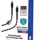Zgear 2 PCS Adaptive Fast Charger Wall Charger, 10 Foot Braided Sync