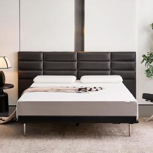 Amazon Basics Memory Foam Mattress, Soft Plush Feel, 10 Inch, Queen, White/Grey