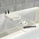 QTLILMNT Acrylic Bathtub Tray, 32.28in Clear Bath Caddy, Bathroom Caddy Tray for Bathtub, Acrylic Bathtub Tub for Holds Soap, Towels, Paper Towels, Candles, Body wash, Shampoo, Plants