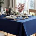 Pureegg Plastic Table Cloth Disposable 10 Pack, 52 x 70 Inch Table Cloths, Patriotic Decorations, Thanksgiving, Veterans Day Tablecloths, Rectangle, Plastic Cover, Waterproof & Sturdy, Navy Blue